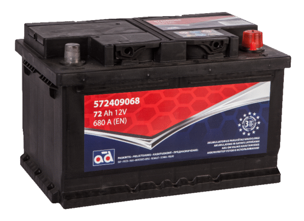 AD 12V/72Ah/680A -/+