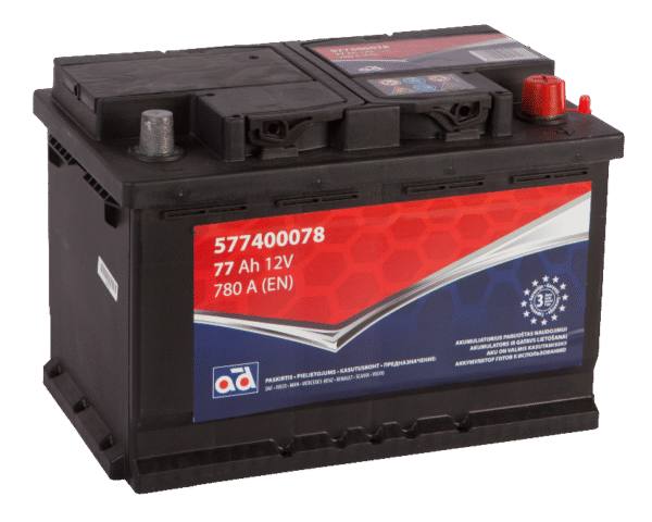 AD 12V/ 77Ah/ 780A -/+
